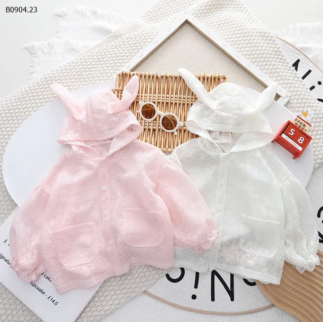 ÁO KHOÁC MỎNG TAI THỎ CHO BÉ GÁI -sỉ 83k
