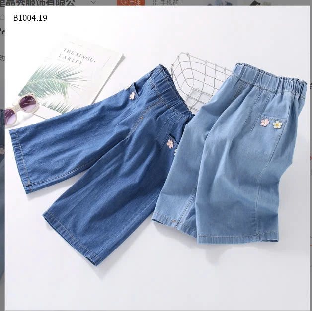 QUẦN DENIM ỐNG RỘNG BÉ GÁI- sỉ 134k