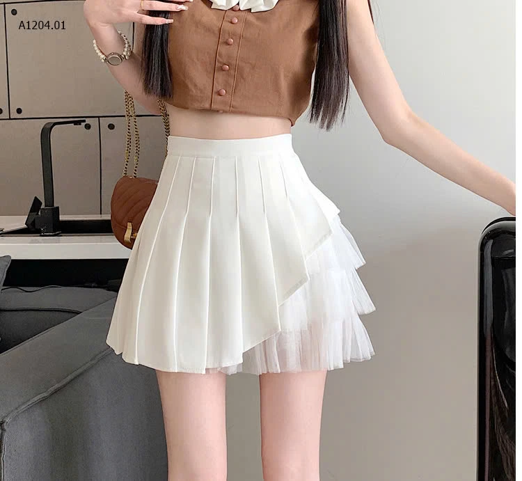 CHÂN VÁY XẾP LY PHỐI REN LƯỚI CHO NỮ-Sỉ 108k