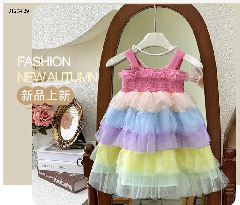 VÁY 2 DÂY CÔNG CHÚA NHIỀU TẦNG BÉ GÁI-sỉ 201k