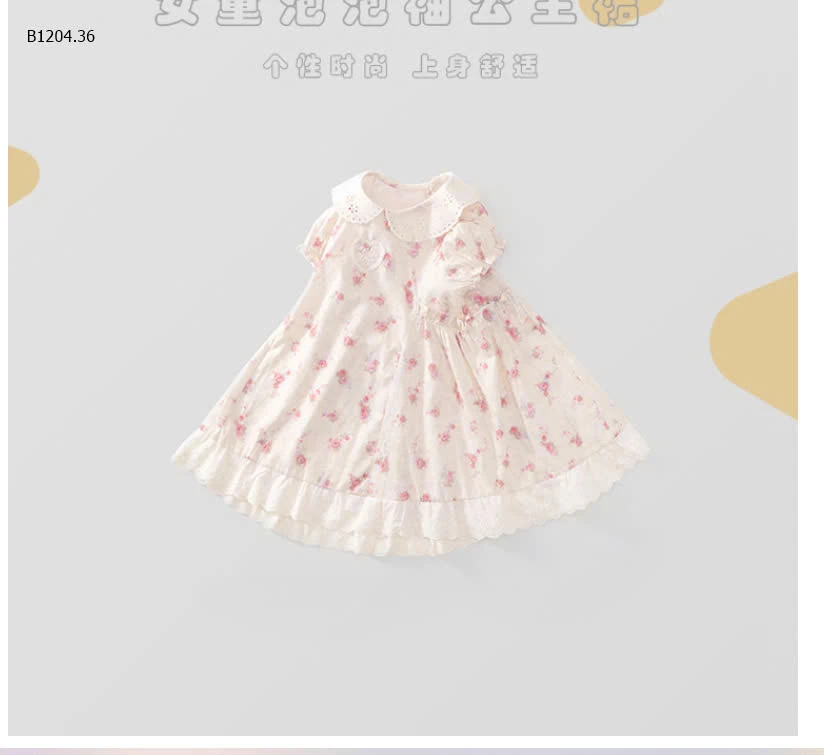 VÁY HOA NHÍ CỔ SEN BÉ GÁI PREMIUMsỉ 154k