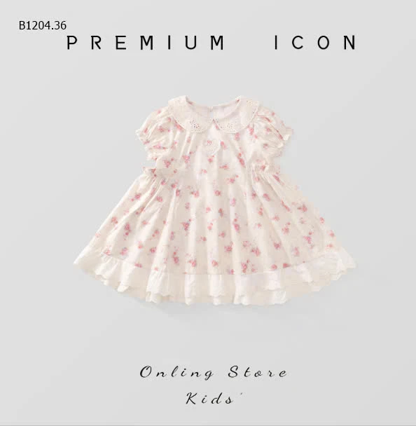 VÁY HOA NHÍ CỔ SEN BÉ GÁI PREMIUMsỉ 154k