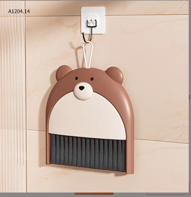 BỘ CHỔI HỐT RÁC MINI HÌNH GẤU  sỉ 42k/set 2c mix màu