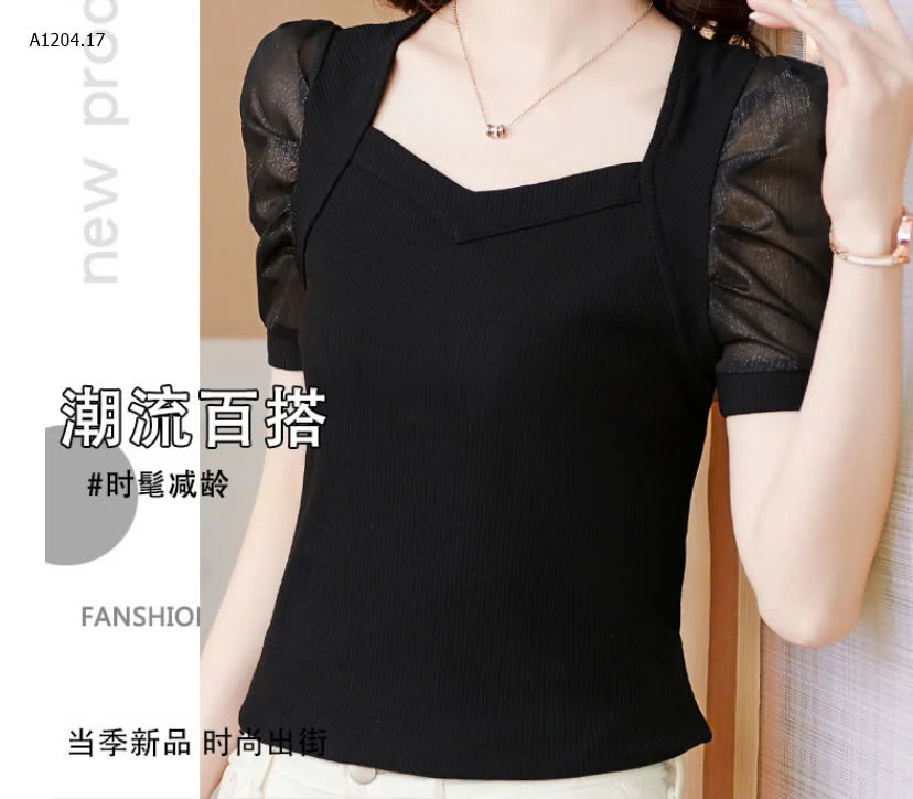 ÁO NỮ CỔ VUÔNG TAY BỒNG-sỉ 150k