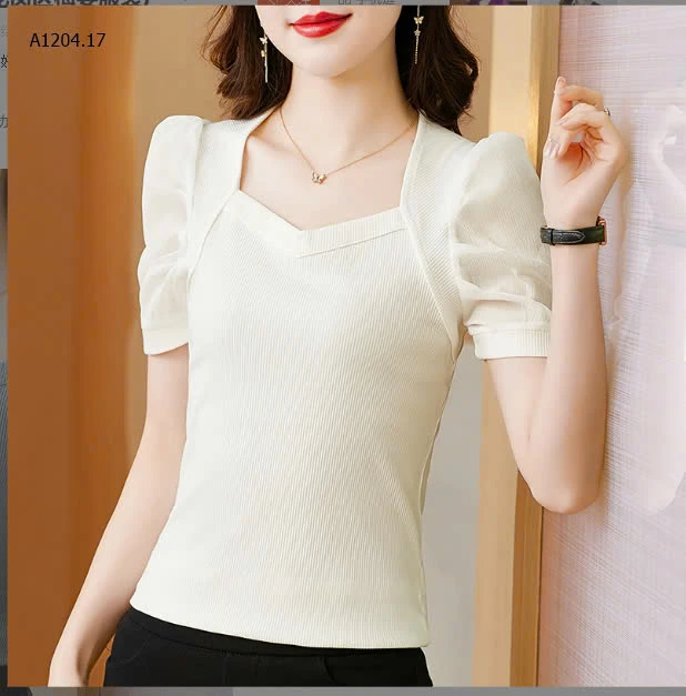 ÁO NỮ CỔ VUÔNG TAY BỒNG-sỉ 150k