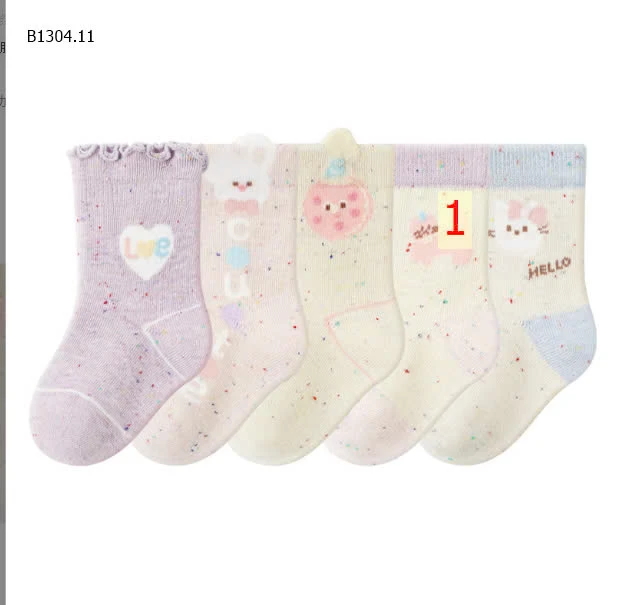 SET 5 ĐÔI TẤT CỔ CAO CHO BÉsỉ 79k/set 5 đôi mix màu