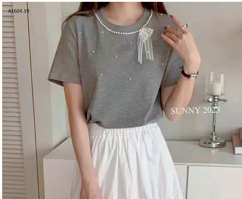 ÁO PHÔNG ĐÍNH NGỌC TRAI NƠ NỮ- sỉ 135k