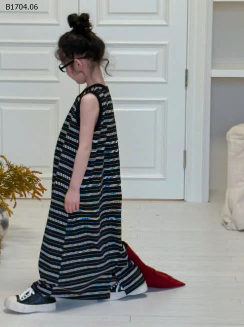 Váy suông kẻ dáng dài -Sỉ 175k