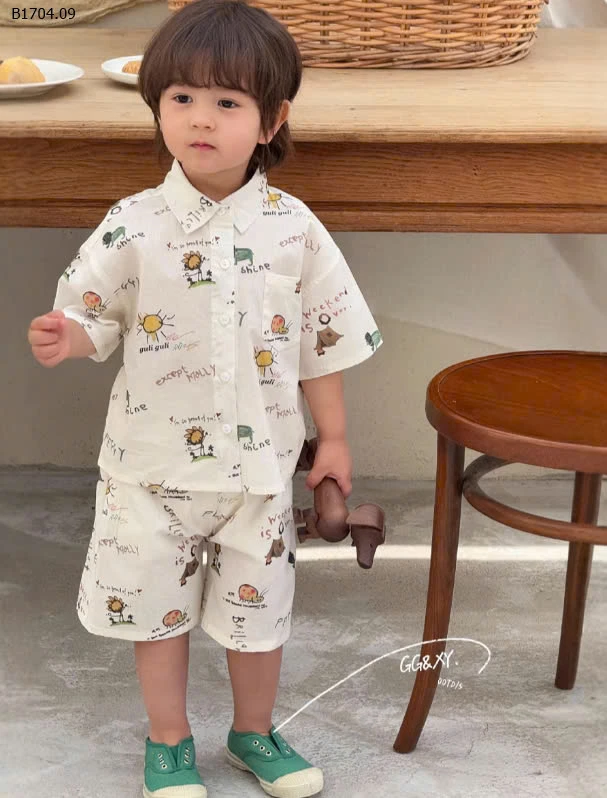 Sét bộ sơ mi cho bé trai Lanxi -Sỉ 164k