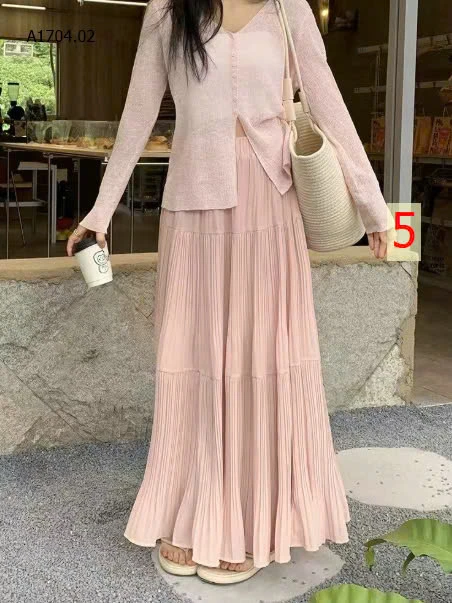 CHÂN VÁY XẾP LY DÁNG DÀI  - sỉ 186k