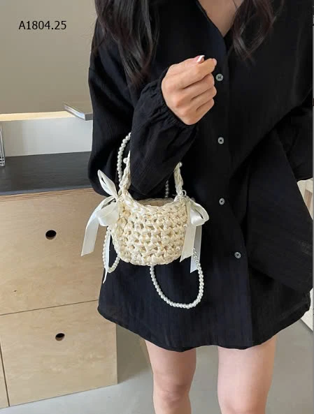 TÚI ĐEO CHÉO NƠ DỆT RỖNG  - sỉ 105k