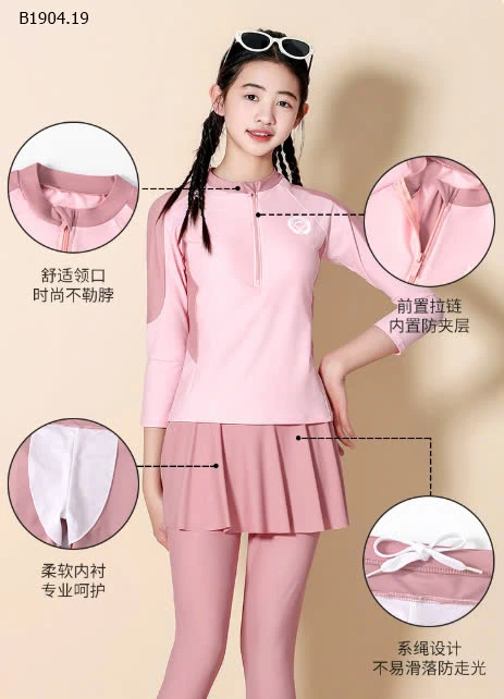 BỘ BƠI DÀI BÉ GÁI QC  -sỉ 220k