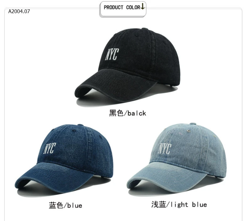 Mũ jeans NYC- sỉ 67k