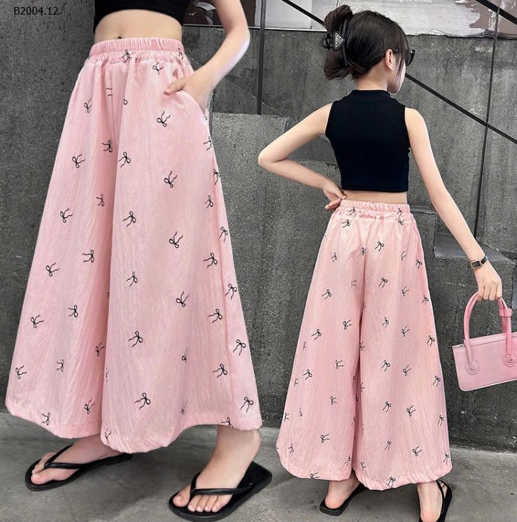 QUẦN ỐNG RỘNG IN NƠ BG -sỉ 147k