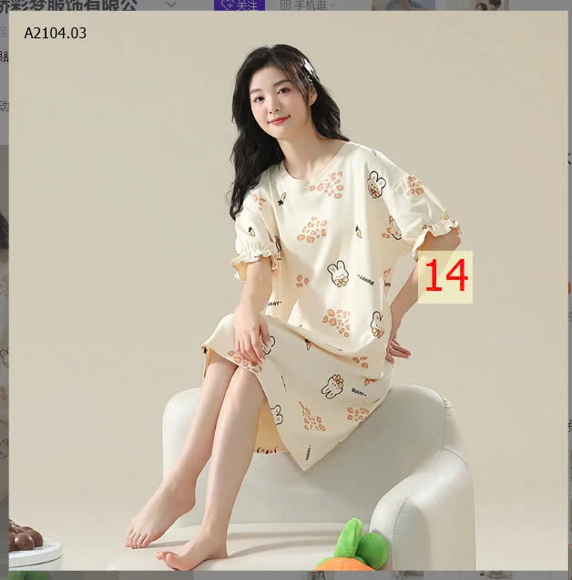 VÁY COTTON MẶC NHÀ-sỉ 144k