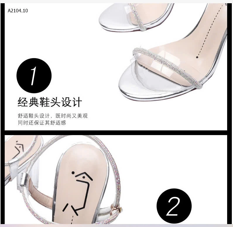 Guốc cao quai trong đính đásỉ 119k