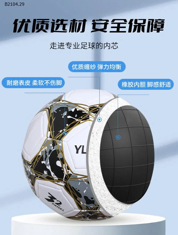 QUẢ BÓNG ĐÁ YUKE  TẶNG KÈM BƠM HƠI + TÚI LƯỚI + KIM KHÍ -sỉ 132k