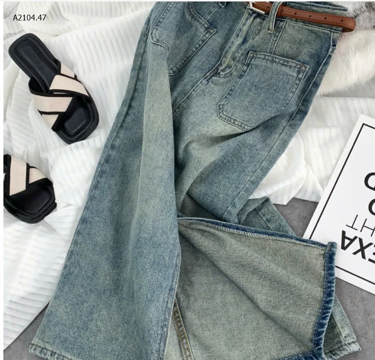 CHÂN VÁY JEAN XẺ DÁNG CHỮ A -sỉ 134k