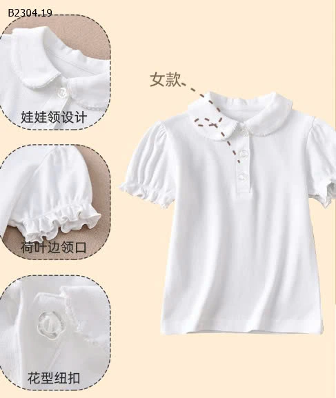 ÁO POLO BÉ GÁI -sỉ Sz 90-140 : 122k          Sz 150-170 : 128k