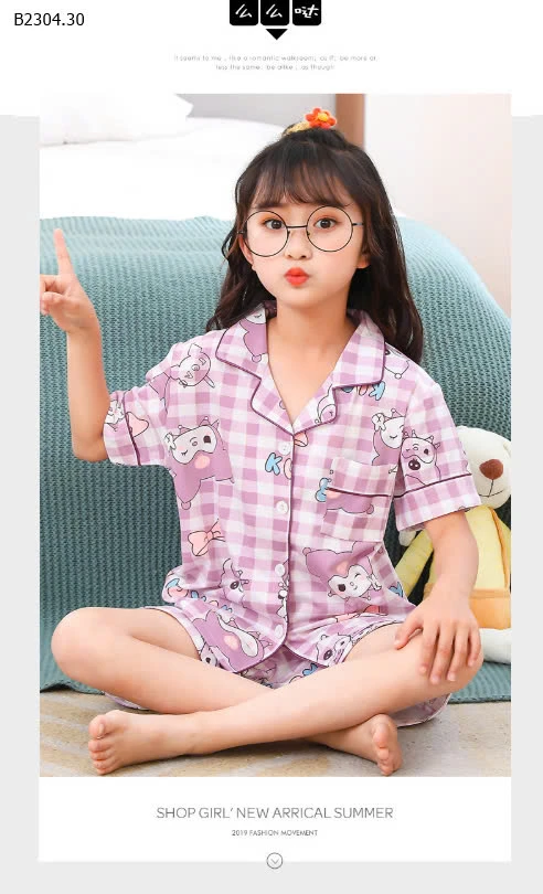 BỘ PIZAMA CỘC TAY CHO BÉ GÁI-sỉ 109k