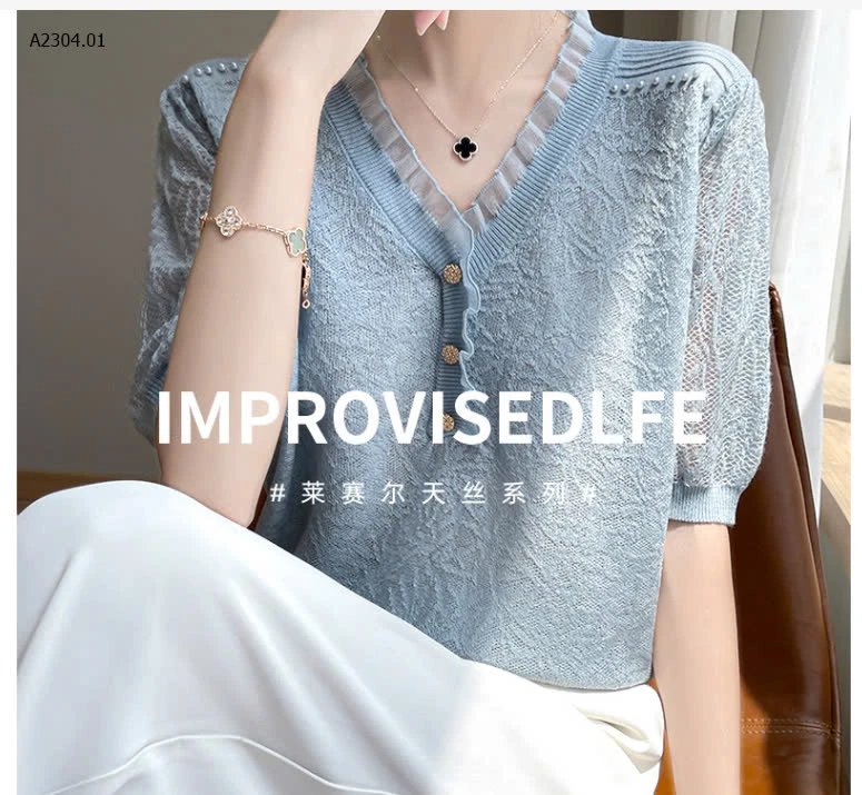 ÁO TAY LỠ CỔ VIỀN BÈO CHO NỮ -sỉ 128k