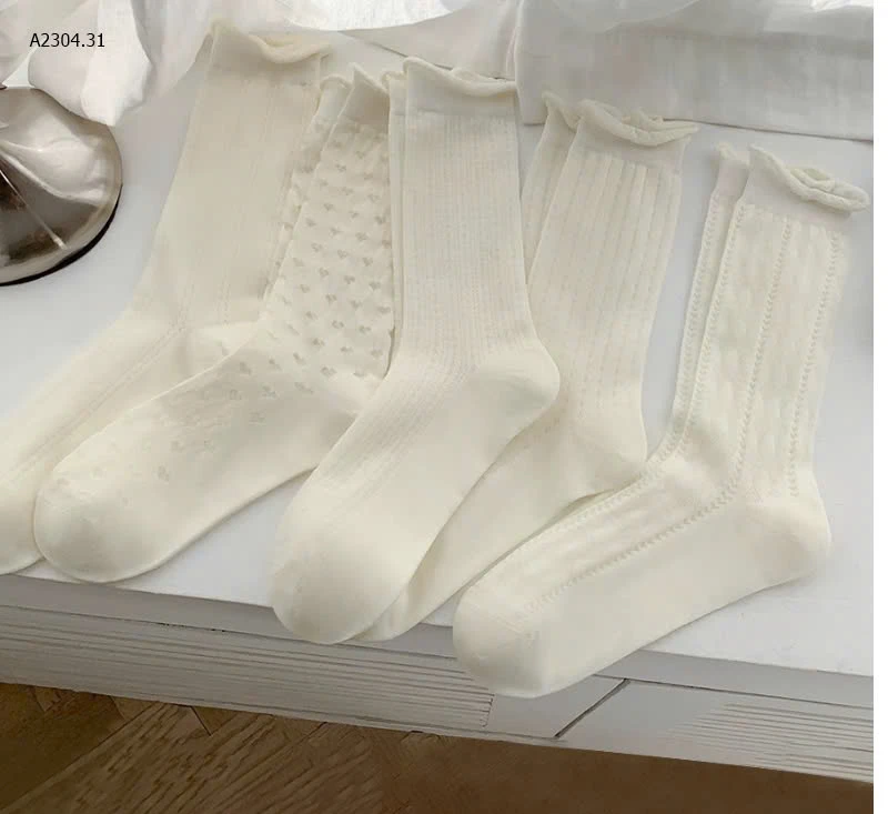 SET 5 ĐÔI TẤT REN NỮ QCCC -sỉ 62k/set 5 đôi mix mẫu