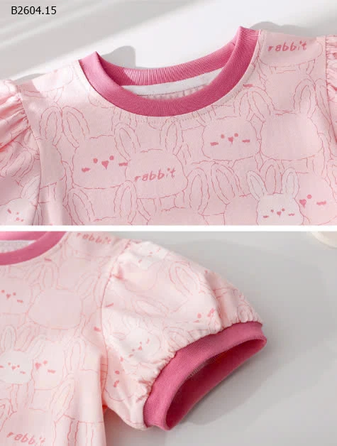 ÁO BÉ GÁI HOẠ TIẾT THỎ-sỉ 85k