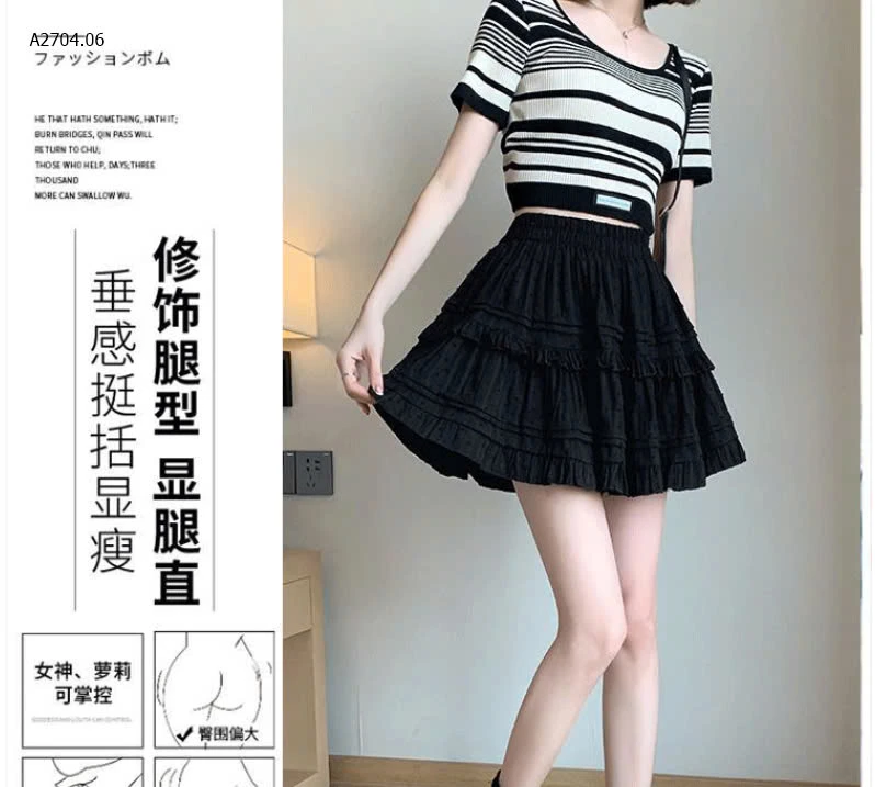 CHÂN VÁY BÈO TẦNG-sỉ 113k