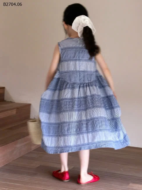 VÁY XÒE KẺ CARO XANH-sỉ 213k