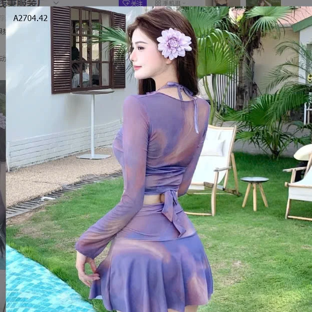 SET BỘ BƠI TÍM LOANG MÀU CHO NỮ-sỉ 113k