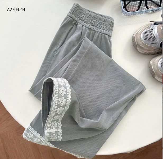 QUẦN ỐNG SUÔNG PHỐI GẤU VIỀN REN CHO NỮ -sỉ 143k