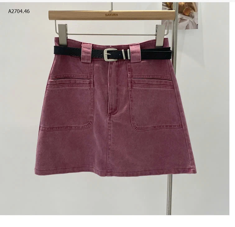 CHÂN VÁY JEAN CHỮ A TÚI TRƯỚC CHO NỮ-sỉ 201k