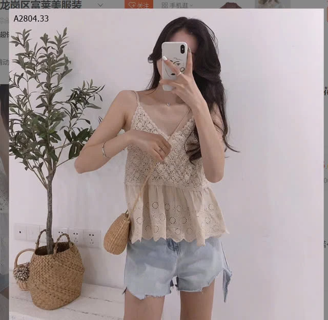 ÁO 2 DÂY REN DỆT KIM NỮ-sỉ 83k