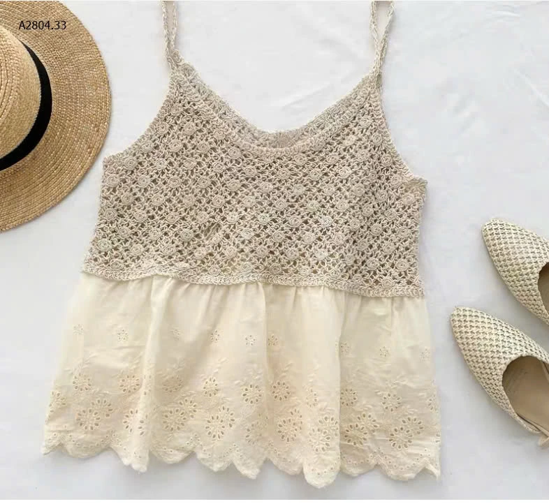 ÁO 2 DÂY REN DỆT KIM NỮ-sỉ 83k