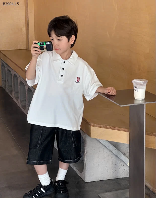 ÁO POLO CỘC TAY CHO BÉ TRAI NHÀ AMBB -sỉ 136k