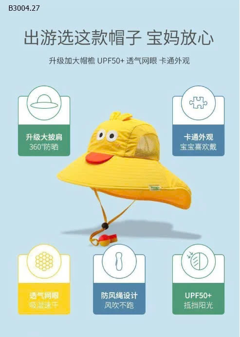 MŨ CHỐNG NẮNG THOÁNG KHÍ CHO BÉ -sỉ 70k