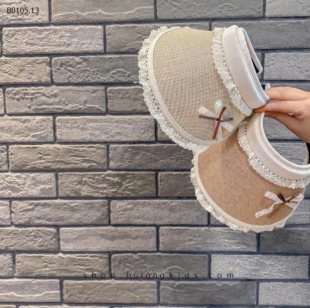 MŨ CHỐNG NẮNG NỬA ĐẦU PHỐI REN NƠ -sỉ 100k