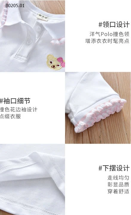 ÁO POLO CHO BÉ GÁI -sỉ 120k