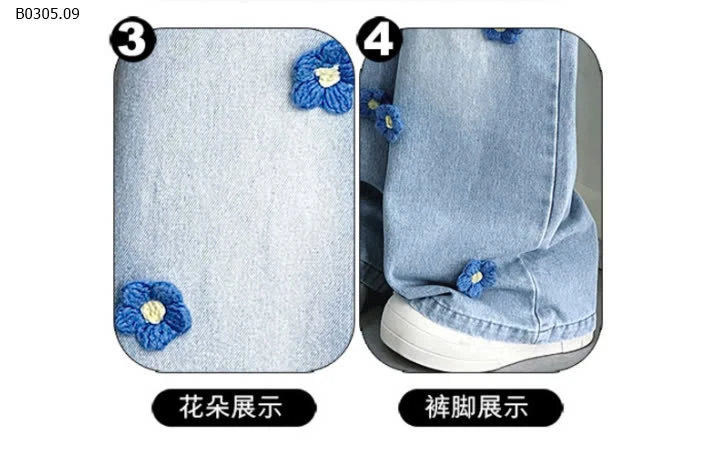 QUẦN JEAN HOA BÉ GÁI-sỉ 173k