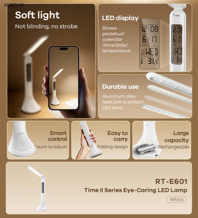 ĐÈNN CHỐNG CẬN THỊ REMAX RT-E601 -sỉ 210k