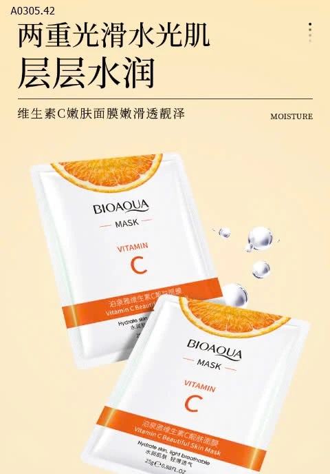 MẶTT NẠ VITAMIN C BIOAQUA-sỉ 70k/set 20 miếng