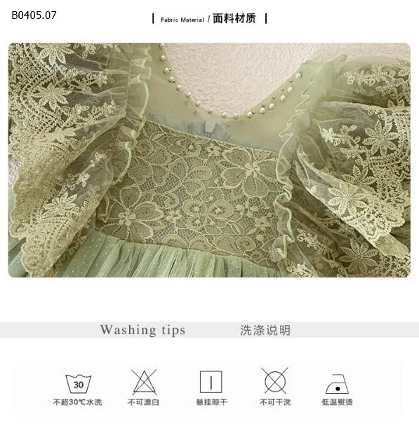 VÁY CÔNG CHÚA REN TAY BỒNG-sỉ 232k