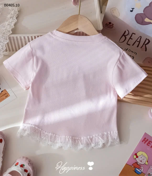 ÁO HELLO KITTY PHỐI REN CHO BÉ GÁI  CUTE -sỉ 85k