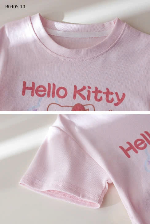 ÁO HELLO KITTY PHỐI REN CHO BÉ GÁI  CUTE -sỉ 85k