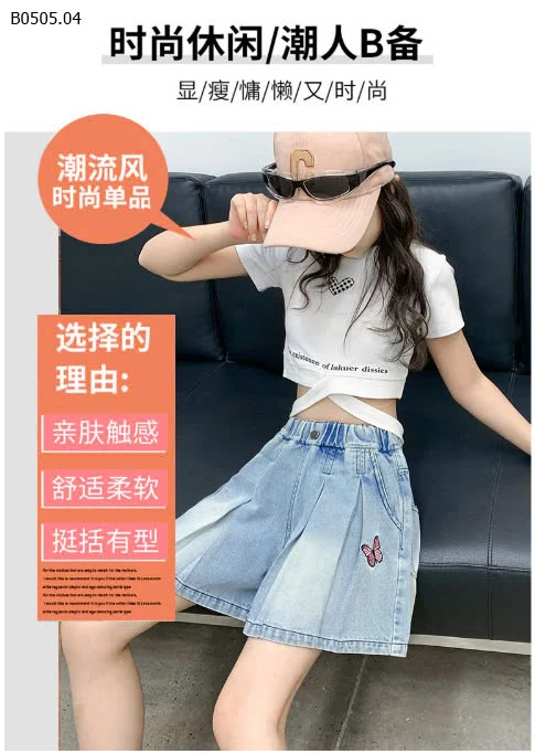 QUẦN SOOC DENIM ỐNG RỘNG BÉ -sỉ 161k