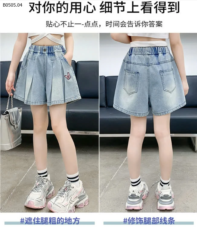 QUẦN SOOC DENIM ỐNG RỘNG BÉ -sỉ 161k