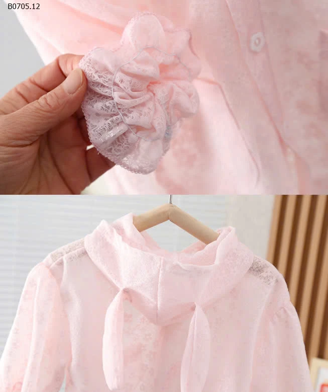 ÁO KHOÁC MỎNG TAI THỎ CHO BÉ GÁI-sỉ 80k