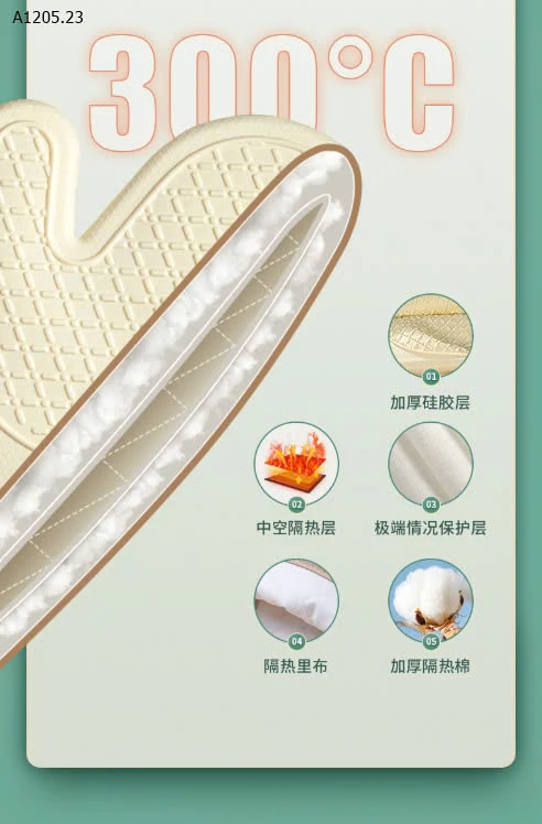 COMBO 2 GĂNG TAY SILICONE LÒ NƯỚNG GẤU TRẮNG  - sỉ 72k/set 2c