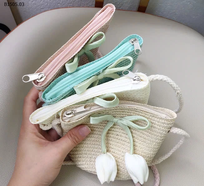  SET MŨ TÚI HOA TULIP BG  -Sỉ 87k/ 1  bộ mũ + túi 