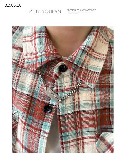 ÁO SƠ MI KẺ DÀI TAY CHO BT -Sỉ 109k